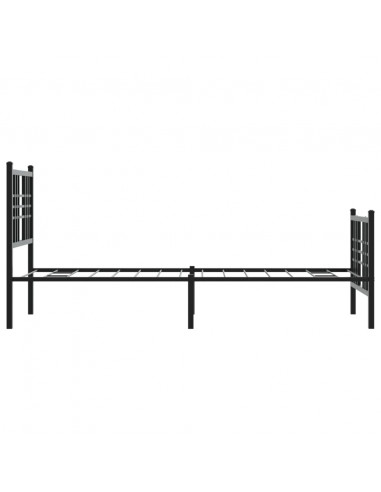 Giroletto con Testiera e Pediera Metallo Nero 75x190 cm