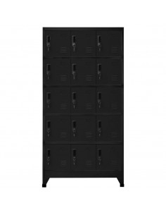 Armadietto con Serratura Nero 90x40x180 cm in Acciaio 2