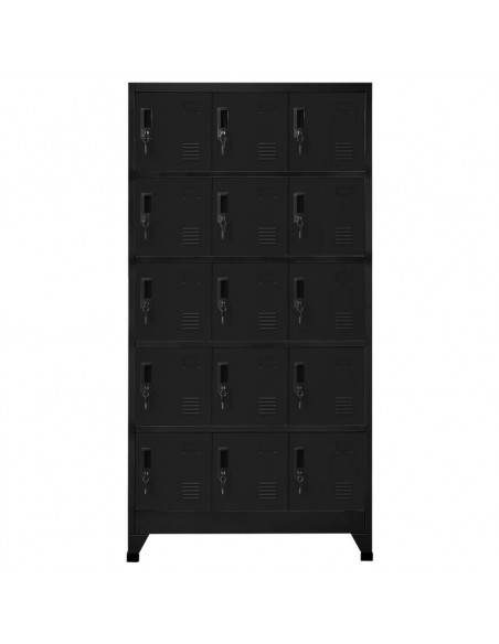 Armadietto con Serratura Nero 90x40x180 cm in Acciaio