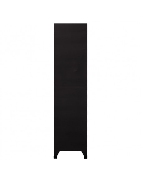 Armadietto con Serratura Nero 90x40x180 cm in Acciaio