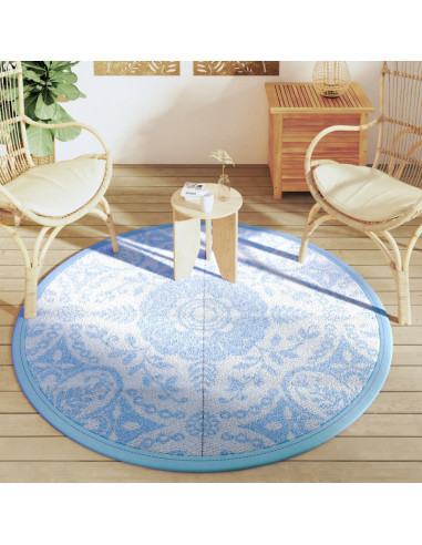 Tappeto da Esterno Celeste Ø160 cm in PP