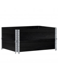 Fioriera da Giardino Nera 80x60 cm in Legno Massello di Pino 2