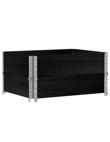 Fioriera da Giardino Nera 80x60 cm in Legno Massello di Pino