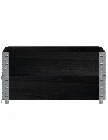 Fioriera da Giardino Nera 80x60 cm in Legno Massello di Pino