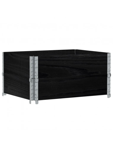 Fioriera da Giardino Nera 80x60 cm in Legno Massello di Pino