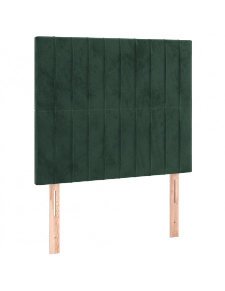 Giroletto con Testiera Verde Scuro 100x200 cm in Velluto