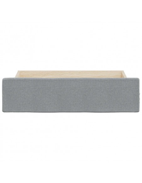 Cassetti da Letto 2pz Grigio Chiaro Legno Multistrato e Tessuto