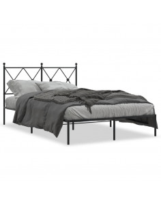 Giroletto con Testiera in Metallo Nero 120x190 cm 2