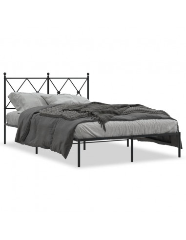 Giroletto con Testiera in Metallo Nero 120x190 cm