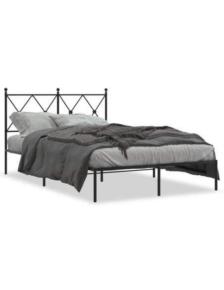 Giroletto con Testiera in Metallo Nero 120x190 cm