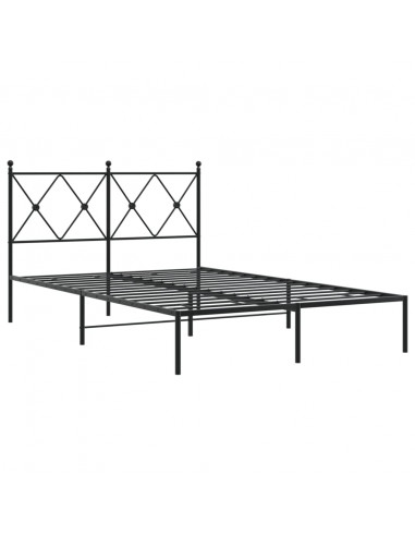 Giroletto con Testiera in Metallo Nero 120x190 cm