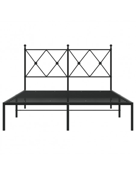 Giroletto con Testiera in Metallo Nero 120x190 cm
