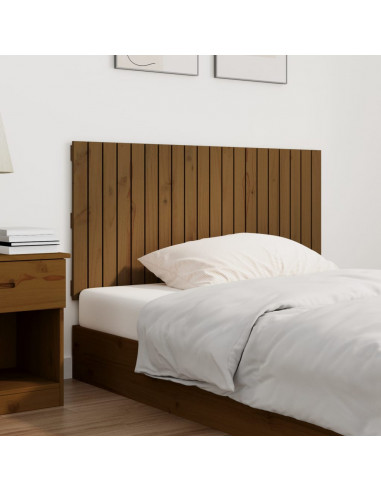 Testiera da Parete Miele 127,5x3x60cm in Legno Massello di Pino