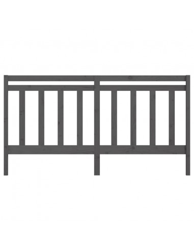 Testiera per Letto Grigia 186x4x100cm in Legno Massello di Pino