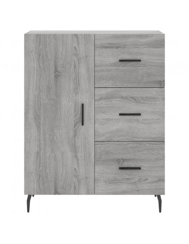 Credenza Grigio Sonoma 69,5x34x180 cm in Legno Multistrato
