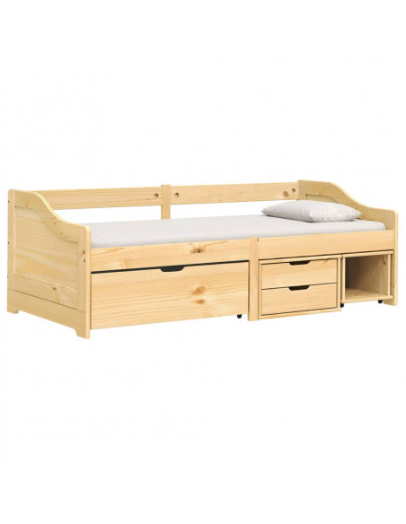 Dormeuse 3 Cassetti 90x200 cm Legno Massello Pino IRUN