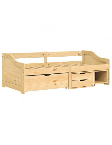 Dormeuse 3 Cassetti 90x200 cm Legno Massello Pino IRUN