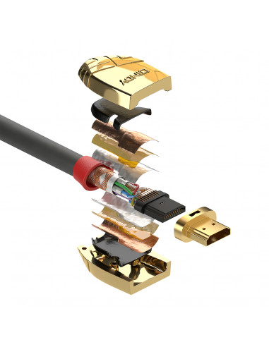 Lindy 37864 cavo HDMI 5 m HDMI tipo A (Standard) Oro, Grigio