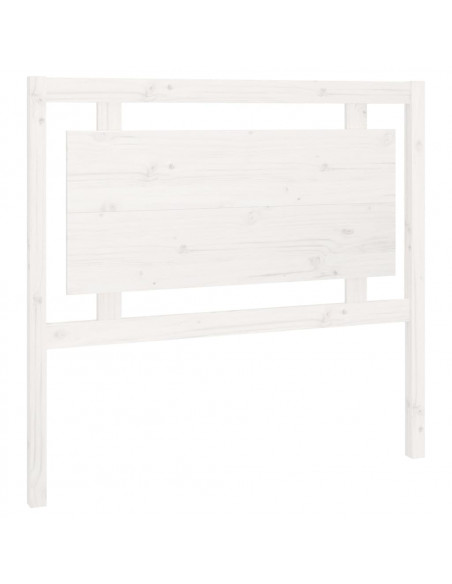 Testiera per Letto Bianca 105,5x4x100 cm Legno Massello di Pino