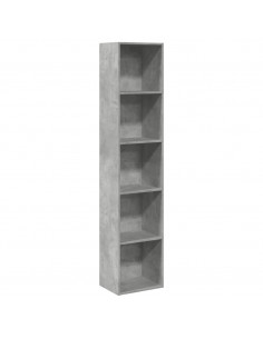 Libreria Grigio Cemento 40x30x189 cm in Legno Multistrato 2