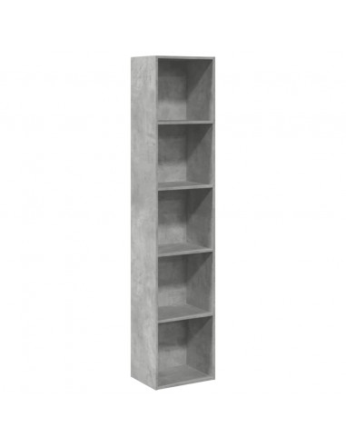 Libreria Grigio Cemento 40x30x189 cm in Legno Multistrato
