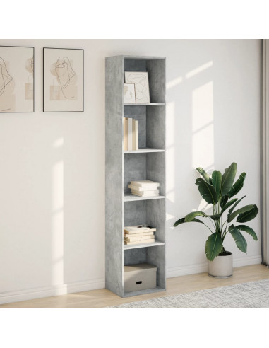 Libreria Grigio Cemento 40x30x189 cm in Legno Multistrato