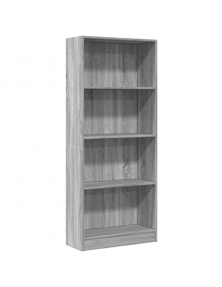 Libreria Grigio Sonoma 60x24x143 cm in Legno Multistrato