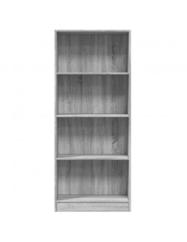 Libreria Grigio Sonoma 60x24x143 cm in Legno Multistrato