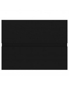 Mobile con Lavabo Integrato Nero in Legno Multistrato 2