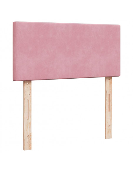 Giroletto a Molle con Materasso Rosa 90x200 cm in Velluto