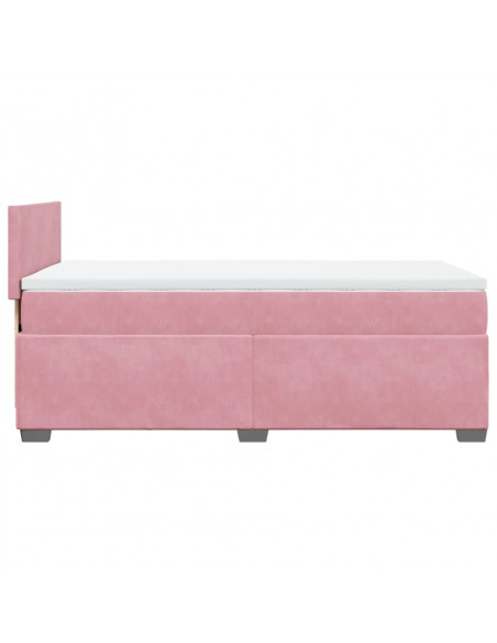 Giroletto a Molle con Materasso Rosa 90x200 cm in Velluto