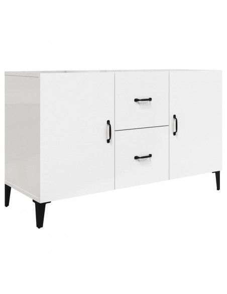 Credenza Bianco Lucido 100x36x60 cm in Legno Multistrato
