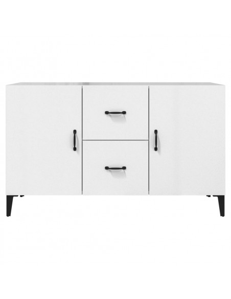 Credenza Bianco Lucido 100x36x60 cm in Legno Multistrato