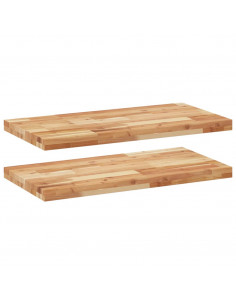 Mensole da Parete 2 pz 100x40x4 cm Legno Acacia Rifinito a Olio 2