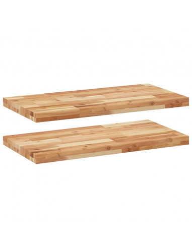 Mensole da Parete 2 pz 100x40x4 cm Legno Acacia Rifinito a Olio