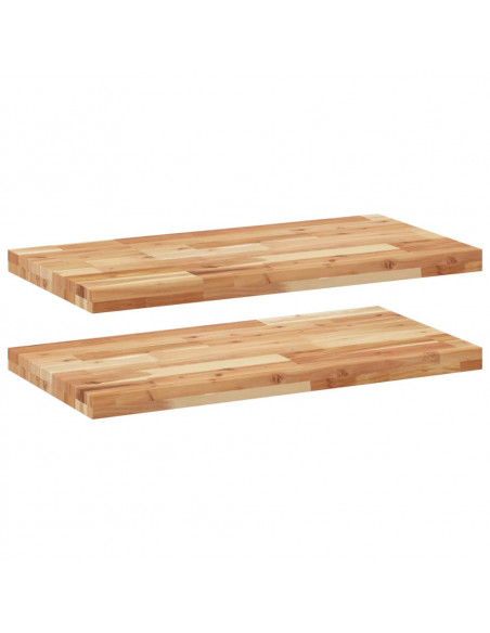Mensole da Parete 2 pz 100x40x4 cm Legno Acacia Rifinito a Olio