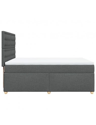 Giroletto a Molle con Materasso Grigio Scuro 160x200 cm Tessuto