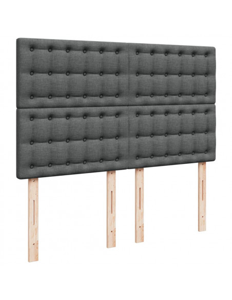 Giroletto a Molle con Materasso Grigio Scuro 160x200 cm Tessuto