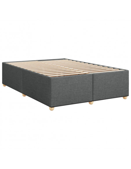 Giroletto a Molle con Materasso Grigio Scuro 160x200 cm Tessuto