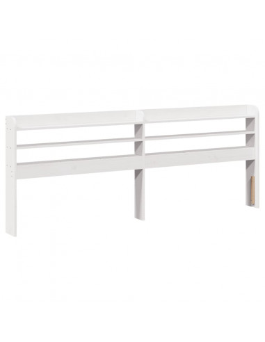 Giroletto con Testiera Bianco 200x200 cm Legno Massello di Pino