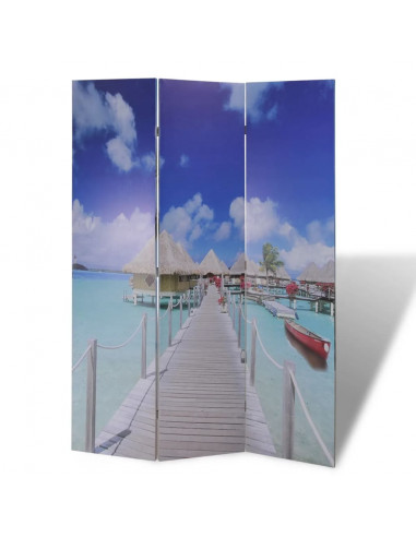 Paravento Pieghevole 120x170cm con Stampa Spiaggia