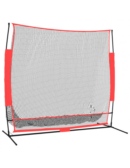 Rete Baseball Portatile Nera e Rossa 215x107x216 cm Poliestere