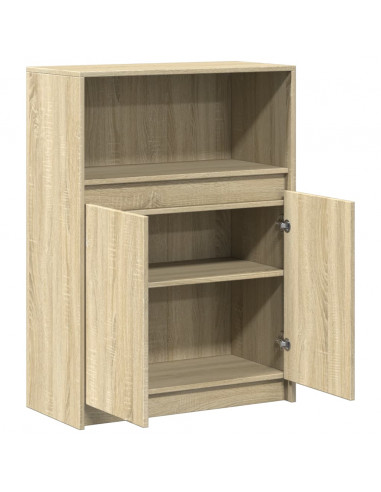 Credenza con LED Rovere Sonoma 72x34x100cm in Legno Multistrato