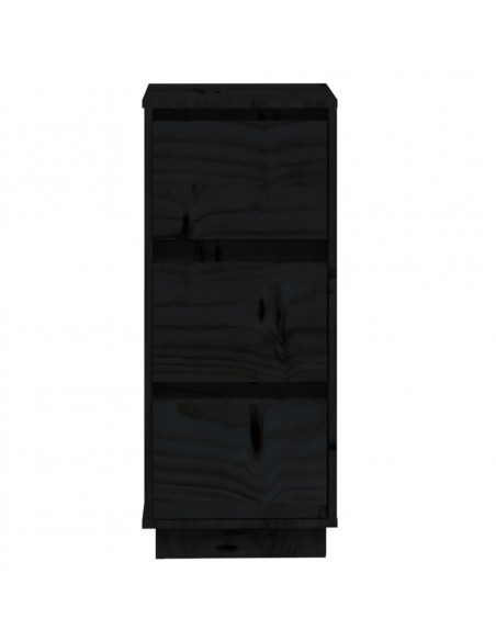 Credenze Nere 2 pz 32x34x75 cm in Legno Massello di Pino