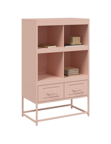 Credenza Rosa 68,5x39x111,5 cm Acciaio Laminato a Freddo