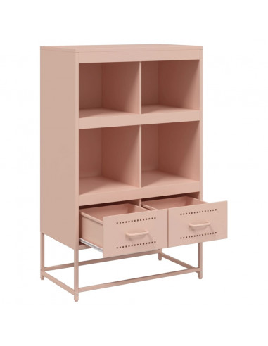 Credenza Rosa 68,5x39x111,5 cm Acciaio Laminato a Freddo