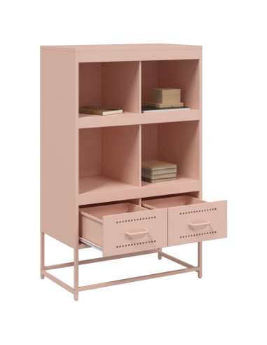 Credenza Rosa 68,5x39x111,5 cm Acciaio Laminato a Freddo