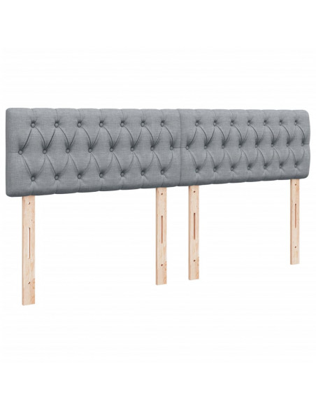 Giroletto a Molle con Materasso Grigio Chiaro180x200 cm Tessuto