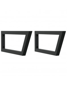 Reggimensole per Lavabo 2 pz Nere Trapezio in Acciaio 2