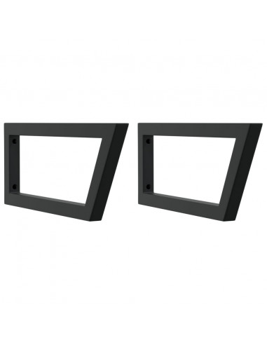 Reggimensole per Lavabo 2 pz Nere Trapezio in Acciaio